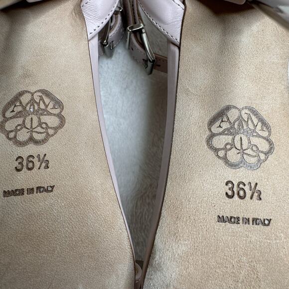 Alexander McQueen Punk Stud Leather High Heel Sandals Blush Pink Silver 36.5 - Picture 12 of 12